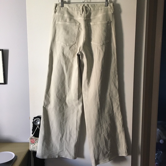GOOD AMERICAN Cream High Waisted Palazzo Jeans 10/30 - Picture 3 of 6